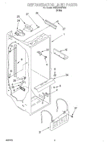 02 - Refrigerator Liner parts for Whirlpool Refrigerator 3VED27DQFW00 from AppliancePartsPros.com