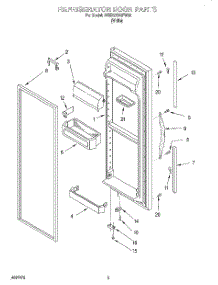 06 - Refrigerator Door parts for Whirlpool Refrigerator 3VED27DQFW00 from AppliancePartsPros.com