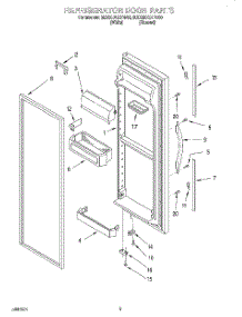 06 - Refrigerator Door parts for Whirlpool Refrigerator 8ED25DQXFW00 from AppliancePartsPros.com