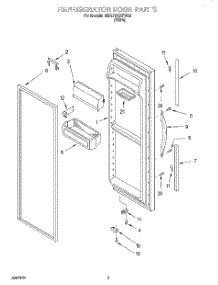 06 - Refrigerator Door parts for Whirlpool Refrigerator 3ED27DQXFW00 from AppliancePartsPros.com