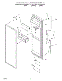 06 - Refrigerator Door parts for Whirlpool Refrigerator 3VED29DQFB00 from AppliancePartsPros.com
