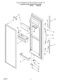 07 - Refrigerator Door parts for Whirlpool Refrigerator 3VED23DQFW00 from AppliancePartsPros.com