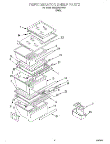03 - Refrigerator Shelf parts for Whirlpool Refrigerator 6ED22DQXFW00 from AppliancePartsPros.com