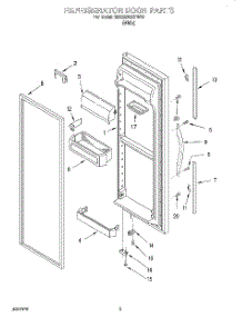 07 - Refrigerator Door parts for Whirlpool Refrigerator 6ED22DQXFW00 from AppliancePartsPros.com