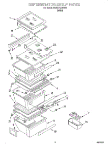 03 - Refrigerator Shelf parts for Whirlpool Refrigerator 6ED27DQXFW00 from AppliancePartsPros.com