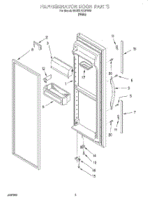 06 - Refrigerator Door parts for Whirlpool Refrigerator 6ED27DQXFW00 from AppliancePartsPros.com