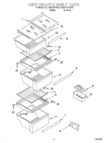 03 - Refrigerator Shelf parts for Whirlpool Refrigerator 8ED25PQXFN00 from AppliancePartsPros.com