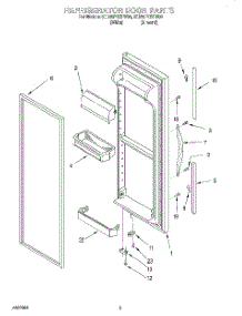 06 - Refrigerator Door parts for Whirlpool Refrigerator 8ED25PQXFW00 from AppliancePartsPros.com
