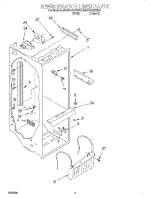 02 - Refrigerator Liner parts for Whirlpool Refrigerator 8ED27DQXFW00 from AppliancePartsPros.com