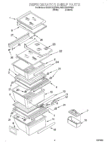 03 - Refrigerator Shelf parts for Whirlpool Refrigerator 8ED27DQXFW00 from AppliancePartsPros.com