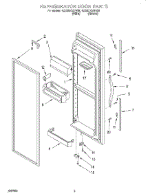 06 - Refrigerator Door parts for Whirlpool Refrigerator 4ED25DQXFW00 from AppliancePartsPros.com