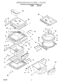04 - Refrigerator Shelf parts for Kitchenaid Refrigerator KSCS25QFAL01 from AppliancePartsPros.com
