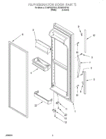 06 - Refrigerator Door parts for Whirlpool Refrigerator ED25PQXFN01 from AppliancePartsPros.com