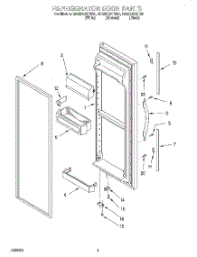 06 - Refrigerator Door parts for Whirlpool Refrigerator GD25DQXFW01 from AppliancePartsPros.com