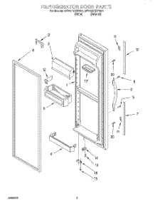 06 - Refrigerator Door parts for Whirlpool Refrigerator 8ED25DQXFW01 from AppliancePartsPros.com