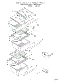 03 - Refrigerator Shelf parts for Whirlpool Refrigerator ED27PQXFN01 from AppliancePartsPros.com