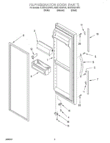 06 - Refrigerator Door parts for Whirlpool Refrigerator GD27DQXFB01 from AppliancePartsPros.com