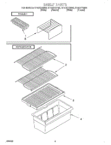 05 - Shelf parts for Roper Refrigerator RT14ZKYGW00 from AppliancePartsPros.com