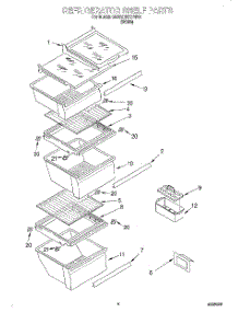 03 - Refrigerator Shelf parts for Whirlpool Refrigerator 6ED22PKXFW00 from AppliancePartsPros.com