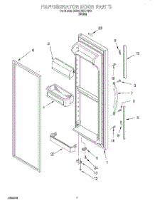 05 - Refrigerator Door parts for Whirlpool Refrigerator 6ED22PKXFW00 from AppliancePartsPros.com