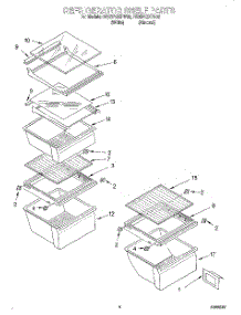 03 - Refrigerator Shelf parts for Roper Refrigerator RS25AQXFW02 from AppliancePartsPros.com