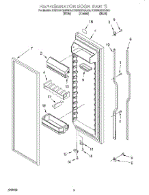04 - Refrigerator Door parts for Kitchenaid Refrigerator KSRS22KGAL00 from AppliancePartsPros.com