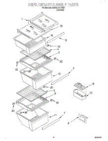 03 - Refrigerator Shelf parts for Whirlpool Refrigerator 8ED22PKXFN00 from AppliancePartsPros.com