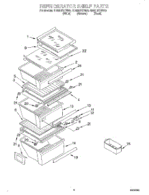 03 - Refrigerator Shelf parts for Whirlpool Refrigerator GD22DFXFB00 from AppliancePartsPros.com