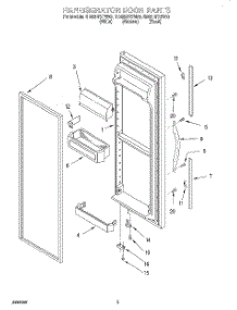 07 - Refrigerator Door parts for Whirlpool Refrigerator GD22DFXFB00 from AppliancePartsPros.com