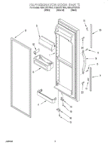 06 - Refrigerator Door parts for Whirlpool Refrigerator GD25DFXFN00 from AppliancePartsPros.com