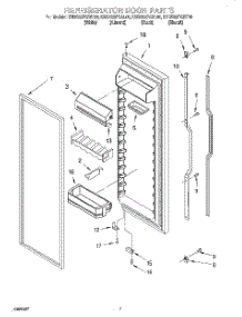 05 - Refrigerator Door parts for Kitchenaid Refrigerator KSRS22FGAL00 from AppliancePartsPros.com