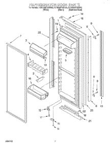 05 - Refrigerator Door parts for Kitchenaid Refrigerator KSRB22FGSS00 from AppliancePartsPros.com