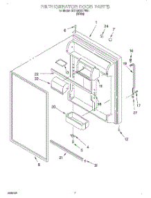 04 - Refrigerator Door parts for Whirlpool Refrigerator 6ET19DKXFW01 from AppliancePartsPros.com