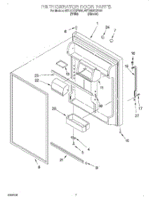 04 - Refrigerator Door parts for Whirlpool Refrigerator 8ET19DKXFW01 from AppliancePartsPros.com