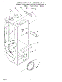 02 - Refrigerator Liner parts for Kitchenaid Refrigerator KSRB27FGWH00 from AppliancePartsPros.com