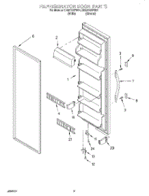 07 - Refrigerator Door parts for Whirlpool Refrigerator ED22TQXFW01 from AppliancePartsPros.com
