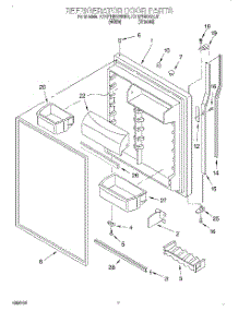 04 - Refrigerator Door parts for Kitchenaid Refrigerator KTRP19KGWH01 from AppliancePartsPros.com