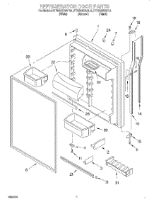 04 - Refrigerator Door parts for Kitchenaid Refrigerator KTRS22KGWH01 from AppliancePartsPros.com