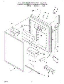 04 - Refrigerator Door parts for Kitchenaid Refrigerator KTRS22MGBL01 from AppliancePartsPros.com