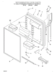 04 - Refrigerator Door parts for Kitchenaid Refrigerator KTRV20MGWH01 from AppliancePartsPros.com
