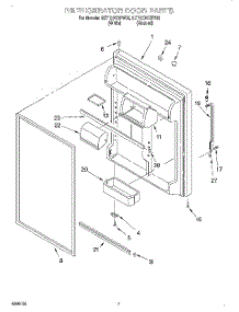 04 - Refrigerator Door parts for Whirlpool Refrigerator 8ET19DKXFW02 from AppliancePartsPros.com