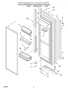 06 - Refrigerator Door parts for Kitchenaid Refrigerator KSRB27FHBL00 from AppliancePartsPros.com