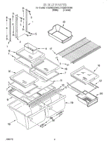 03 - Shelf parts for Whirlpool Refrigerator ET22RMXGN00 from AppliancePartsPros.com
