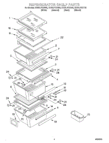 03 - Refrigerator Shelf parts for Whirlpool Refrigerator ED22LFXGN00 from AppliancePartsPros.com