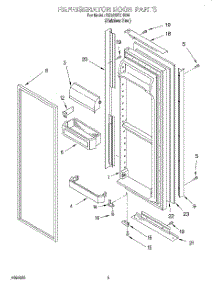 07 - Refrigerator Door parts for Whirlpool Refrigerator GD22SFXHS00 from AppliancePartsPros.com