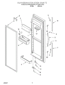 06 - Refrigerator Door parts for Whirlpool Refrigerator 4YED25DQFN00 from AppliancePartsPros.com