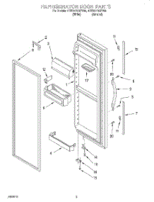 06 - Refrigerator Door parts for Whirlpool Refrigerator 4YED27DQFW00 from AppliancePartsPros.com