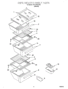 03 - Refrigerator Shelf parts for Whirlpool Refrigerator 4YED22PQFN00 from AppliancePartsPros.com