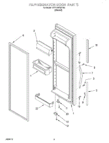 07 - Refrigerator Door parts for Whirlpool Refrigerator 4YED22PQFN00 from AppliancePartsPros.com