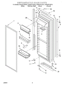 06 - Refrigerator Door parts for Kitchenaid Refrigerator KSRB27FHBT01 from AppliancePartsPros.com
